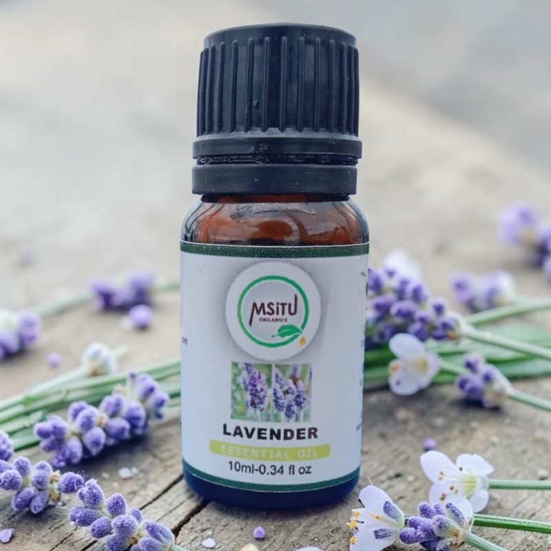Lavender (Lavandula angustifolia) essential oil Immerse yourself in the calming essence of our 100% pure Lavender (Lavandula angustifolia) essential oil, grown, handpicked, and steam-distilled in our herb gardens at the base of Mt. Kenya. With a unique Kenyan signature and a slightly more camphorous scent. This oil offers a distinctive and captivating aromatherapeutic experience.  Benefits Has calming and uplifting properties, Soothes nerves, relaxes muscles, reduces tension, and promotes restful sleep. It also Balances mood swings It is a skin tonic. Supports skin health by healing burns, wounds, bruises, and sunburns Can treat conditions like eczema, dermatitis, and allergies. Has anti-inflammatory, antiseptic, antiviral, antibacterial, and antifungal properties. Safe use Blends beautifully with citrus oils, cedarwood, and geranium. Always dilute before use with a maximum of 0.1% in a carrier oil like sunflower or moringa. Mix with hydrosols for room sprays or diffusion. Store in its original container, away from direct sunlight, in a cool, dry place. For best results use within 36 months