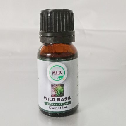 Wild Basil Essential Oil 10ml Enjoy our 100% pure Wild Basil (Ocimum canum) essential oil handpicked from the wild base of Mt Kenya and enjoyed for its fresh, slightly spicy, and herbaceous aroma. It is known for its uplifting and clarifying properties, making it a great choice for mental alertness and focus. Aromatherapy Benefits: Boosts concentration and mental clarity Eases stress and anxiety Supports respiratory health Safe Use: Dilute with a carrier oil before applying to the skin Not recommended for pregnant women or children under 6 Avoid direct contact with eyes and sensitive areas
